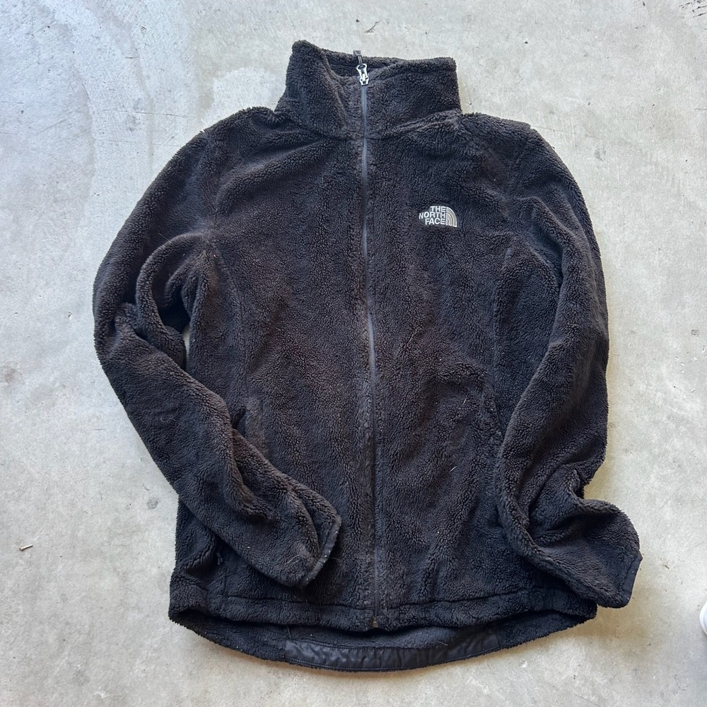 The North Face Osito Full Zip Fleece Jacket Black Womens Small High Pile Soft